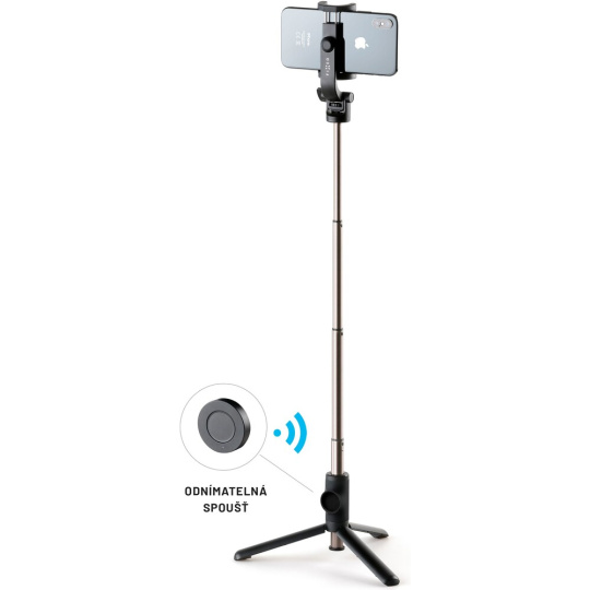 FIXED Snap selfie tyč s 3/4" závitem a dálkovou spouští černá