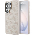 Guess PU Leather 4G Gold Frame Magnetic kryt Samsung Galaxy S26 Ultra růžový