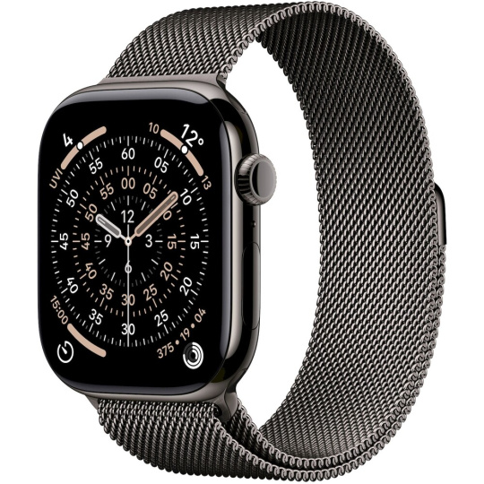 Apple Watch Series 11 Cellular (46mm) Břidlicově šedý titan s břidlicově šedým milánským tahem S/M Apple Watch Series 11 Cellular (46mm) Břidlicově šedý titan s břidlicově šedým milánským tahem S/M