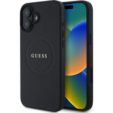 Guess PU Grained Classic Logo MagSafe kryt iPhone 16 Plus černý