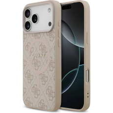 Guess PU Leather 4G Colored Ring MagSafe Zadní Kryt pro iPhone 17 Pro Max růžový Guess PU Leather 4G Colored Ring MagSafe Zadní Kryt pro iPhone 17 Pro Max růžový