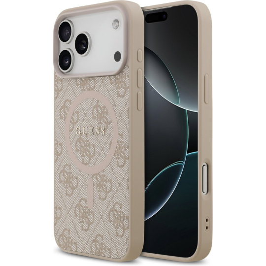 Guess PU Leather 4G Colored Ring MagSafe Zadní Kryt pro iPhone 17 Pro Max růžový Guess PU Leather 4G Colored Ring MagSafe Zadní Kryt pro iPhone 17 Pro Max růžový