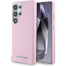 Karl Lagerfeld PU Saffiano Metal Logo and Frame kryt Samsung Galaxy S25 Ultra růžový