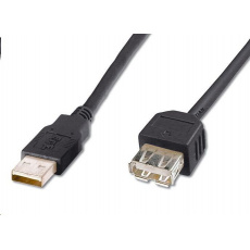 PremiumCord USB 2.0 kabel prodlužovací, A-A, 2m černá PremiumCord USB 2.0 kabel prodlužovací, A-A, 2m černá
