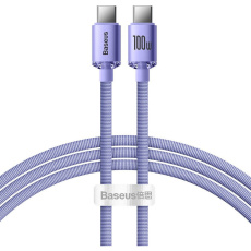 Baseus Crystal Shine Series kabel USB-C/USB-C (100W) 1,2m fialový