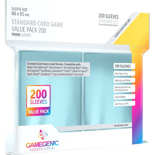 Gamegenic PRIME průhledné obaly na karty Value Pack (200ks)