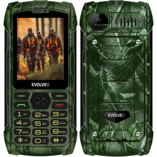 EVOLVEO StrongPhone H1 vodotěsný odolný Dual SIM telefon lovecká kamufláž