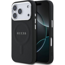 Guess PU Saffiano MagSafe kryt iPhone 17 Pro černý