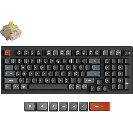 Keychron V5 Ultra 8K Keychron Silk POM Banana bezdrátová herní klávesnice (US) černá