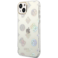 Guess PC/TPU Peony Glitter kryt iPhone 14 Plus bílý