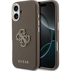 Guess PU Resin Logo kryt iPhone 17 hnědý