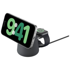 Belkin BOOST CHARGE™ PRO Qi2 15W 2v1 Nabíjecí MagSafe stojánek pro iPhone/Apple Watch/AirPods tmavě 