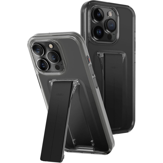 UNIQ Heldro Mount Stand ochranný kryt iPhone 15 Pro Max Vapour (kouřový)