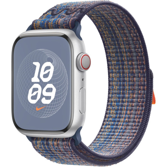 Apple Watch 49/45/44/42mm Game Royal / oranžový provlékací sportovní řemínek Nike