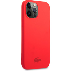 Lacoste Liquid Silicone Glossy Printing Logo Kryt pro iPhone 13 Pro Max Red