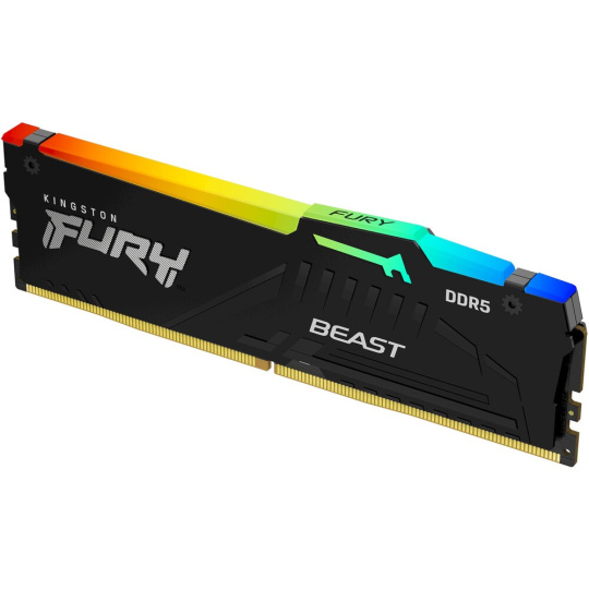 Kingston FURY Beast Black RGB DDR5 16GB 6000MT/s CL36 DIMM (1x16GB) EXPO/XMP Kingston FURY Beast Black RGB DDR5 16GB 6000MT/s CL36 DIMM (1x16GB) EXPO/XMP