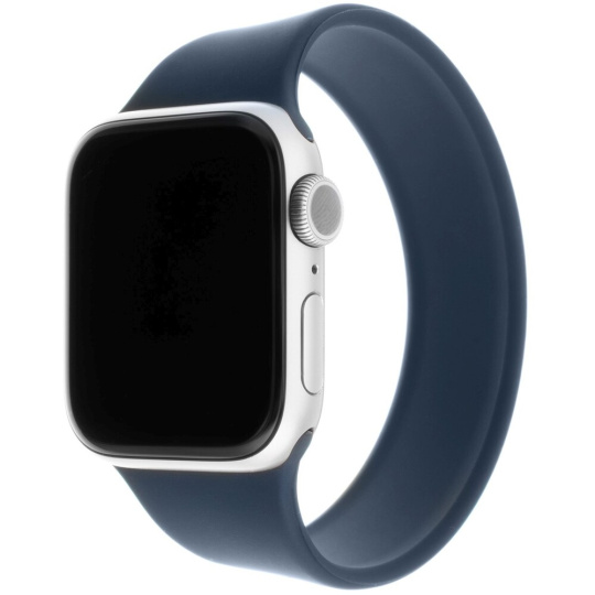 FIXED provlékací silikonový řemínek Apple Watch 42/44/45mm XL modrý