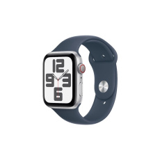 Apple Watch SE Cellular 44mm Stříbrný hliník s bouřkově modrým sportovním řemínkem S/M