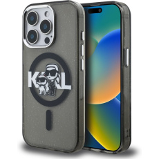 Karl Lagerfeld IML Glitter Karl and Choupette Sketch MagSafe kryt iPhone 15 Pro černý Karl Lagerfeld IML Glitter Karl and Choupette Sketch MagSafe kryt iPhone 15 Pro černý