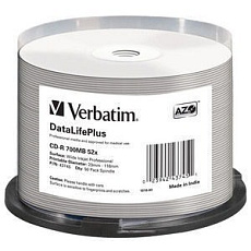BAZAR - VERBATIM CD-R(50-pack) spindl, AZO 52X,700MB,WHITE WIDE PRINTABLE SURFACE NON-ID BAZAR - VERBATIM CD-R(50-pack) spindl, AZO 52X,700MB,WHITE WIDE PRINTABLE SURFACE NON-ID