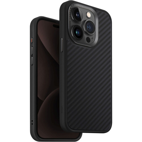 UNIQ Keva MagClick ochranný kryt iPhone 15 Pro Carbon (černý)