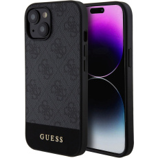 Guess PU 4G Stripe MagSafe kryt iPhone 15 černý