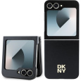 DKNY PU Leather Stack Logo kryt Samsung Galaxy Z Flip 6 černý