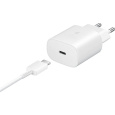 Samsung PD 25W nabíječka s rychlonabíjením a kabelem USB-C bílá