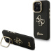 Guess PU Grained 4G Logo Stand Camera Frame kryt iPhone 16 Pro černý