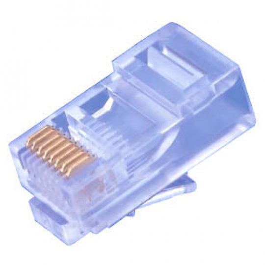 Konektor UTP RJ45 (8p8c), Cat5E, 30µm, licna(lanko) - 100 ks