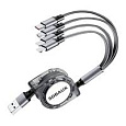 Multi nabíjecí kabel USB - 3x MicroUSB - bílý