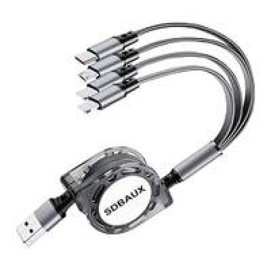 Multi nabíjecí kabel USB - 3x MicroUSB - bílý