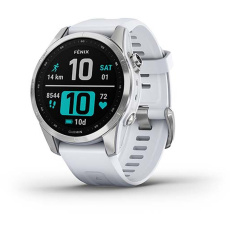 Garmin fenix 7S PRO Glass Silver / White Silicone Band