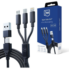 3mk Hyper Cable 3v1 napájecí kabel 12W 1,5m černý 3mk Hyper Cable 3v1 napájecí kabel 12W 1,5m černý