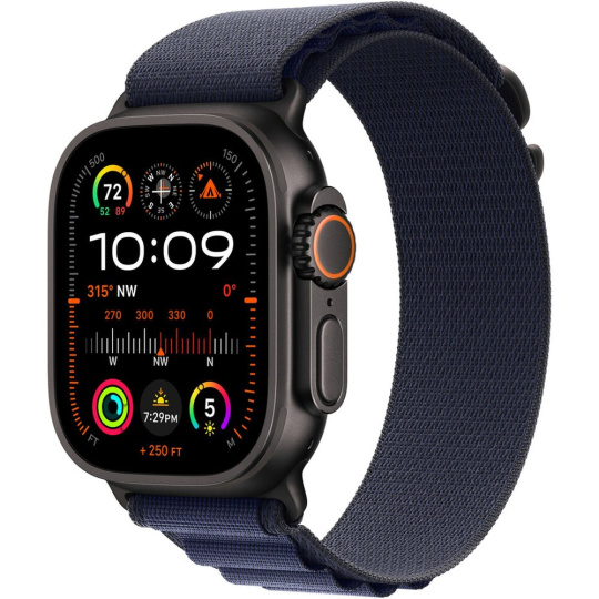 Apple Watch 49/44/45/46mm námořnicky modrý alpský tah s černým titanem S