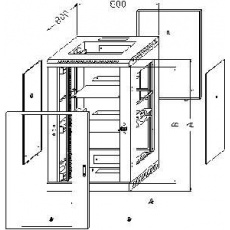 TRITON Dveře 42U sklo,š: 800mm,vč.kování RAL7035
