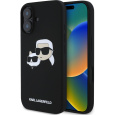 Karl Lagerfeld Liquid Silicone Double Heads MagSafe kryt iPhone 16 Plus černý