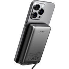 AUKEY PB-MS06 15W MagSafe/Qi2 powerbanka (10000 mAh) šedá