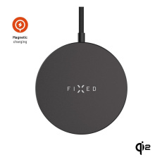 FIXED MagPad Slim MagSafe nabíječka s Qi2, 15W, černá