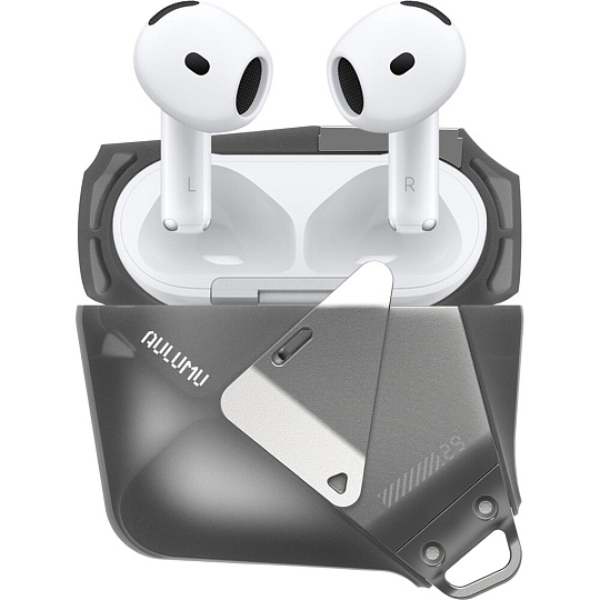 Aulumu A29 Geometric Case pouzdro AirPods 4 Translucent Gray
