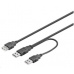 PREMIUMCORD Kabel USB 2.0 napájecí Y kabel A/M + A/M -- A/F 0.4m + 0.5m