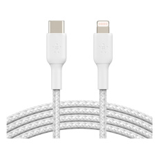 Belkin BOOST Charge Braided USB-C/Lightning odolný kabel, 1m, bílý