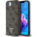 Guess PU 4G Strass Triangle Metal Logo kryt iPhone 16e hnědý