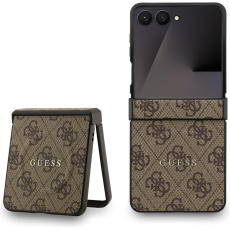 Guess PU Leather 4G Colored Ring Magnetic kryt Samsung Galaxy Z Flip 7 hnědý Guess PU Leather 4G Colored Ring Magnetic kryt Samsung Galaxy Z Flip 7 hnědý