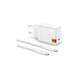 Spigen ArcStation Pro (65W) GaN USB-C nabíječka s USB-C kabelem, bílá