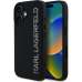 Karl Lagerfeld 3D Rubber Glitter Logo kryt iPhone 16 černý