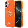 Guess IML 4G Script Metal Logo kryt iPhone 17 oranžový