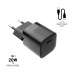 FIXED Mini nabíječka s USB-C výstupem a kabelem USB-C 1 metr PD 20W černý