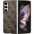 Guess 4G PU Leather Triangle kryt Samsung Galaxy Z Fold5 hnědý