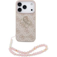 Guess PU 4G Metal Logo Strap kryt iPhone 17 Pro růžový Guess PU 4G Metal Logo Strap kryt iPhone 17 Pro růžový